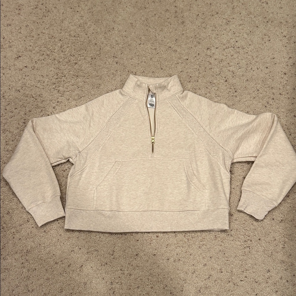 Cream Quarter-Zip Pullover